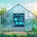 An illustration of an automated greenhouse controlled by IoT technology ...
